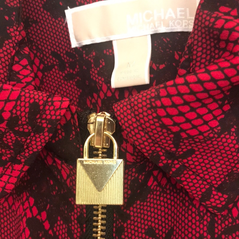 Michael KORS Blouse Long/Short Sleeve Red SzM - Picture 5 of 5